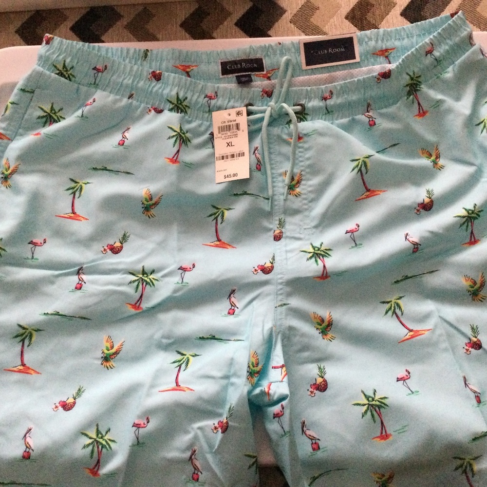 Men’s Bathing Suit carribean pattern brand new w tags XL